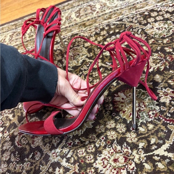 NWOB Reiss Zhane Strappy Ankle Tie in red - Picture 12 of 12